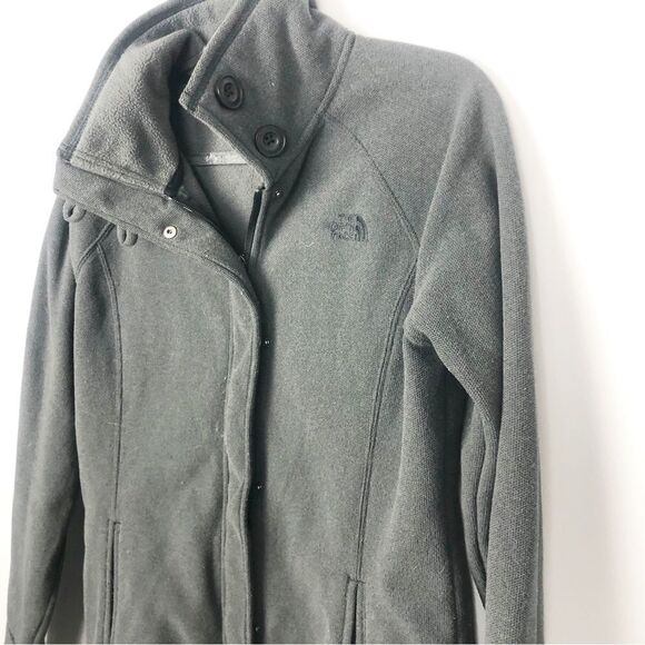 THE NORTH FACE | Charcoal Gray Full Zip Snap Jacket Large Buttons Women’s Size L - Picture 2 of 7
